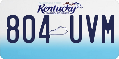 KY license plate 804UVM