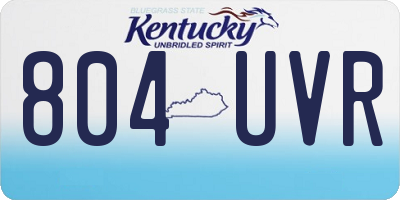 KY license plate 804UVR