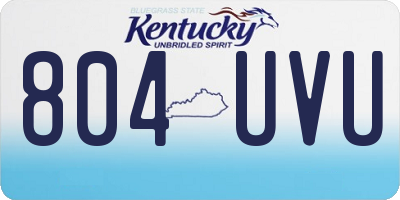 KY license plate 804UVU