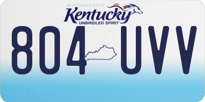 KY license plate 804UVV