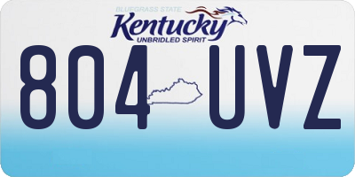 KY license plate 804UVZ