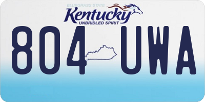 KY license plate 804UWA