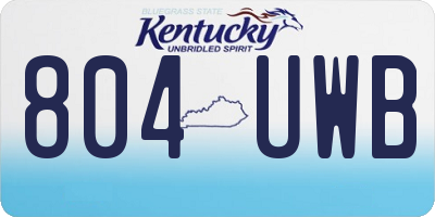 KY license plate 804UWB