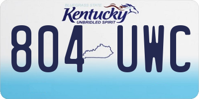 KY license plate 804UWC