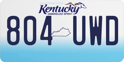 KY license plate 804UWD