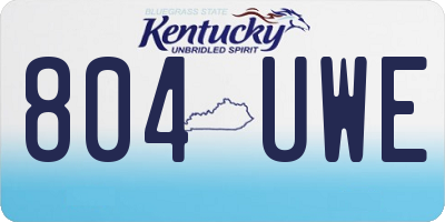 KY license plate 804UWE