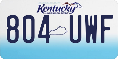 KY license plate 804UWF