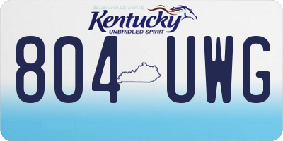 KY license plate 804UWG