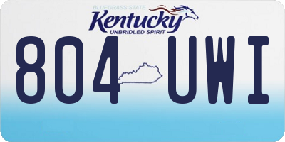 KY license plate 804UWI