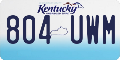KY license plate 804UWM