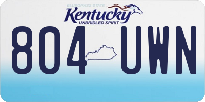 KY license plate 804UWN