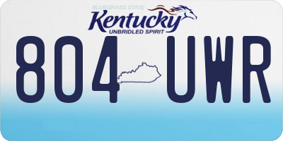 KY license plate 804UWR