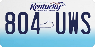 KY license plate 804UWS
