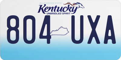 KY license plate 804UXA