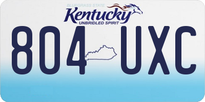 KY license plate 804UXC