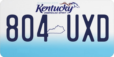 KY license plate 804UXD