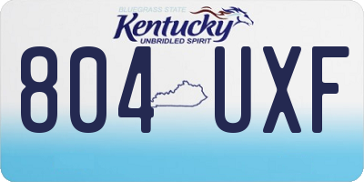 KY license plate 804UXF