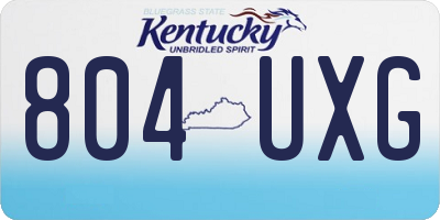 KY license plate 804UXG