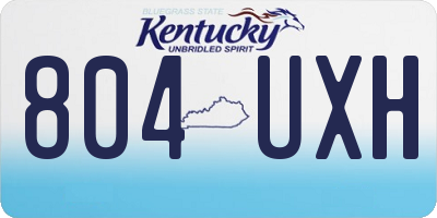 KY license plate 804UXH