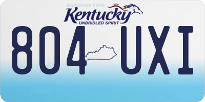 KY license plate 804UXI
