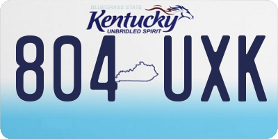 KY license plate 804UXK
