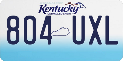 KY license plate 804UXL