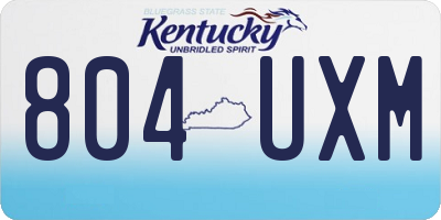 KY license plate 804UXM