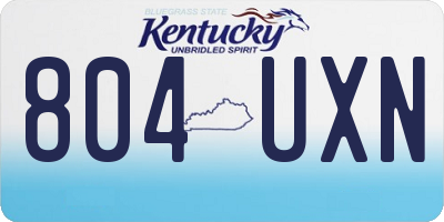 KY license plate 804UXN