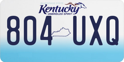 KY license plate 804UXQ