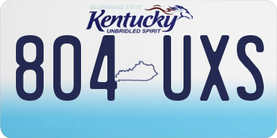 KY license plate 804UXS