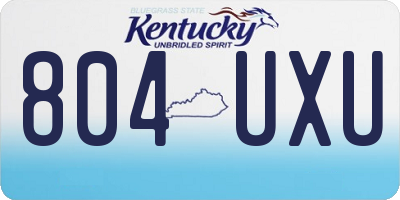 KY license plate 804UXU