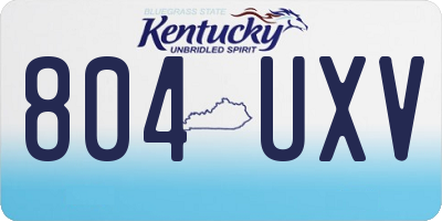 KY license plate 804UXV