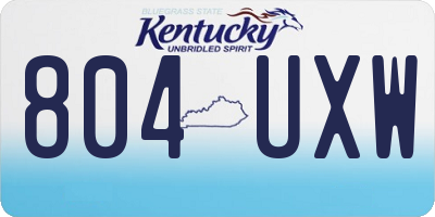 KY license plate 804UXW