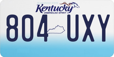 KY license plate 804UXY