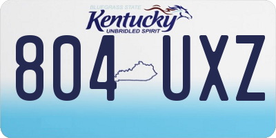 KY license plate 804UXZ