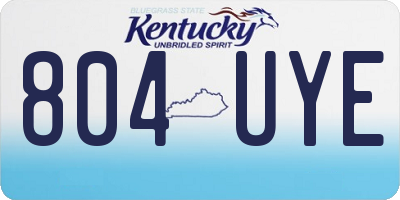 KY license plate 804UYE