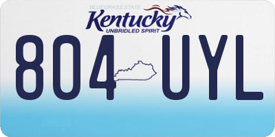 KY license plate 804UYL