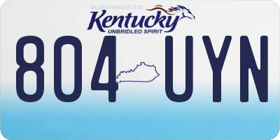 KY license plate 804UYN