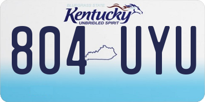 KY license plate 804UYU