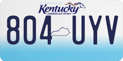 KY license plate 804UYV