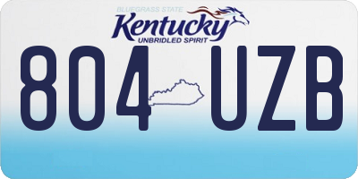 KY license plate 804UZB
