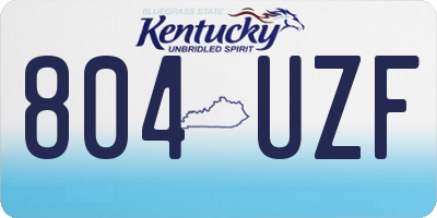 KY license plate 804UZF