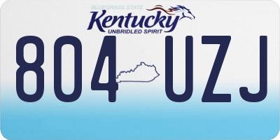 KY license plate 804UZJ