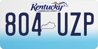 KY license plate 804UZP