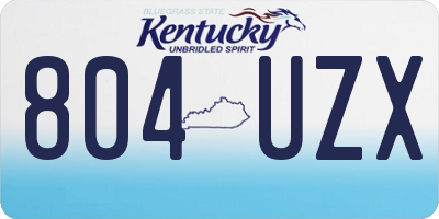 KY license plate 804UZX