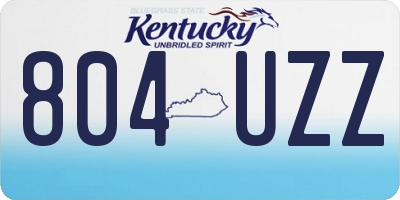 KY license plate 804UZZ