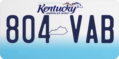 KY license plate 804VAB