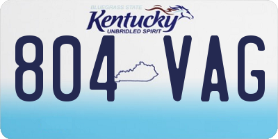 KY license plate 804VAG