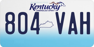 KY license plate 804VAH