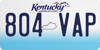 KY license plate 804VAP